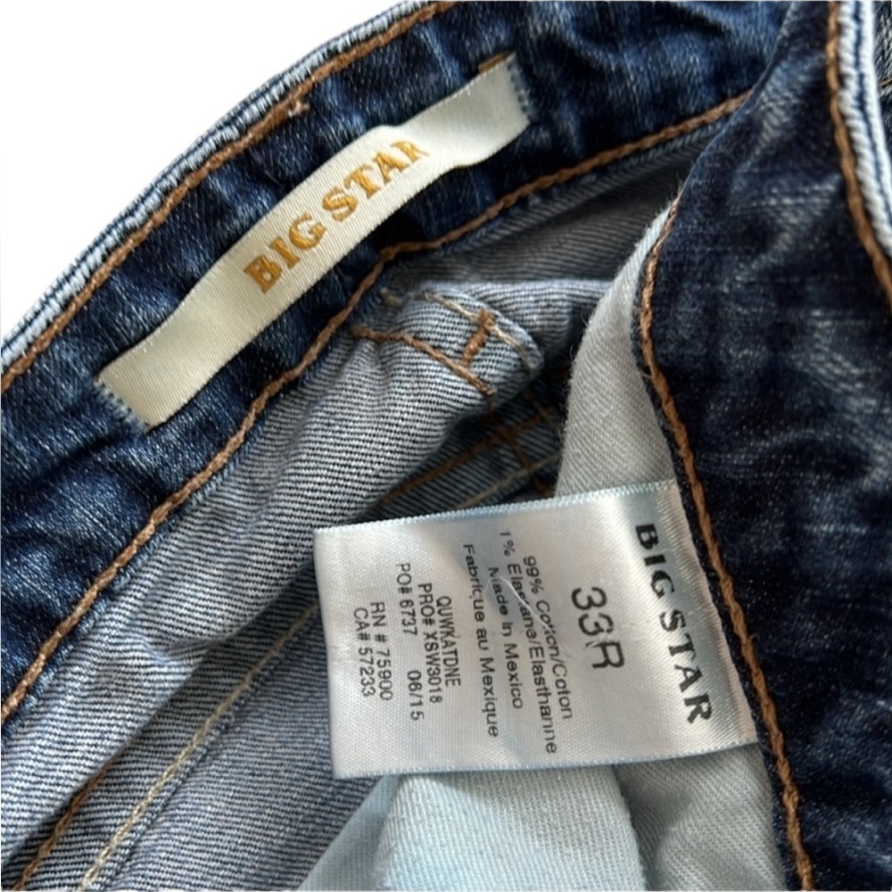 Big Star Straight Leg 33R Medium Blue Wash Jeans - Picture 4 of 4